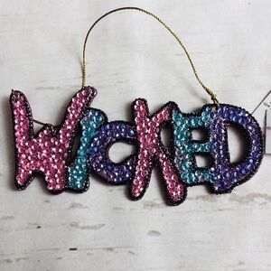 “Wicked” Beaded Sequined Hanging Ornament, Wreath Embellishment Decor